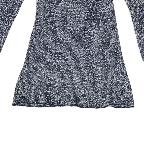 Blue and White Knit Long Sleeve Mini Dress Size S/M - Picture 5 of 6